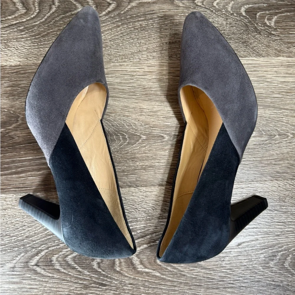 Gabor Shoes Womens sz:6.5 Suede Heels Gray Blue‎ UK4 Minimalist Neutral Capsule